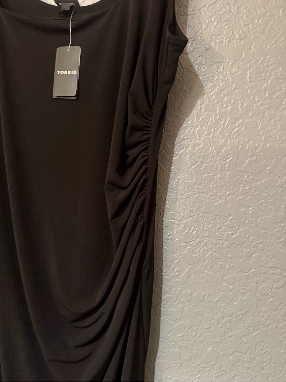 torrid 1X NWTS Black Square-Neck Ruched Midi Dress - Picture 10 of 10